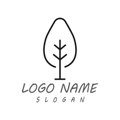 Tree Line Logo Template vector symbol nature