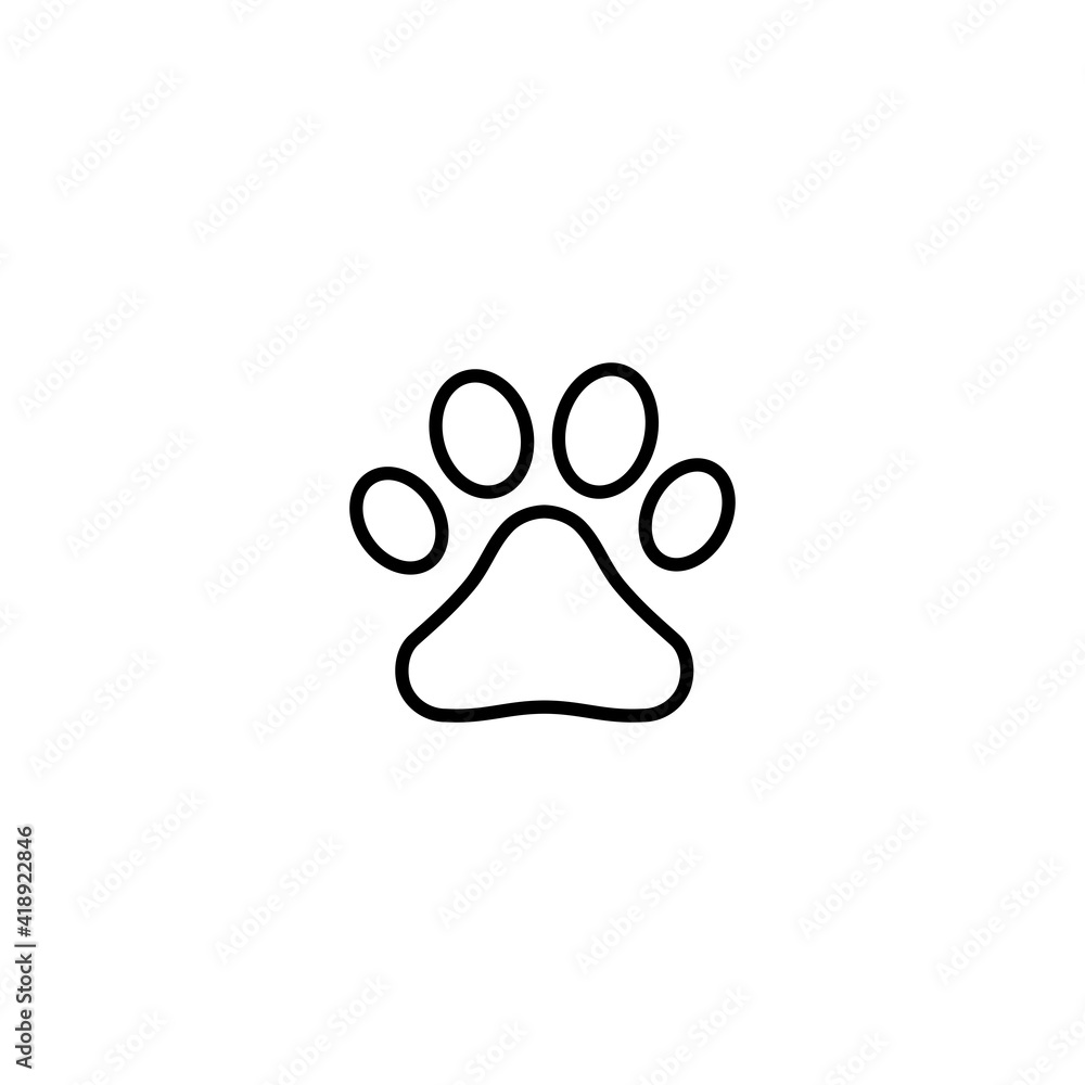 Poster paw print icon vector for web, computer and mobile app