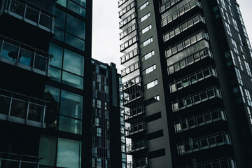 Obraz premium Modern residental houses in Reykjavik downtown
