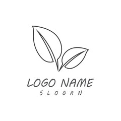 Fototapeta na wymiar Leaf line icons vector leaves logo design