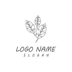 Leaf line icons vector leaves logo design