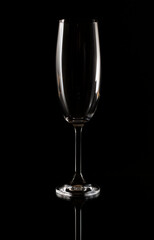 Empty glass on a dark background