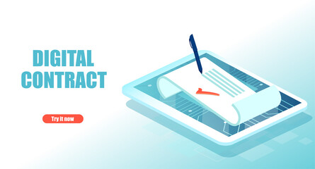 Digital smart contract and electronic signature technology
