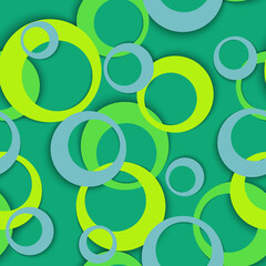 Circle rings geometric seamless pattern, round shapes