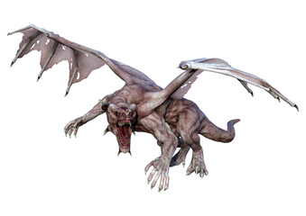Fototapeta premium 3D Rendering Fairy Tale Dragon on White