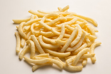 French fries Snack food crispy potato salty. Fast food or junk food snacks unhealthy concept.