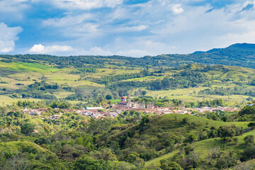 Obraz premium The village of Guadalupe, Santander, Colombia