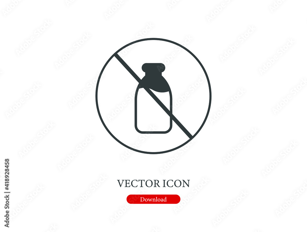 Poster no milk vector icon. editable stroke. linear style sign for use on web design and mobile apps, logo.