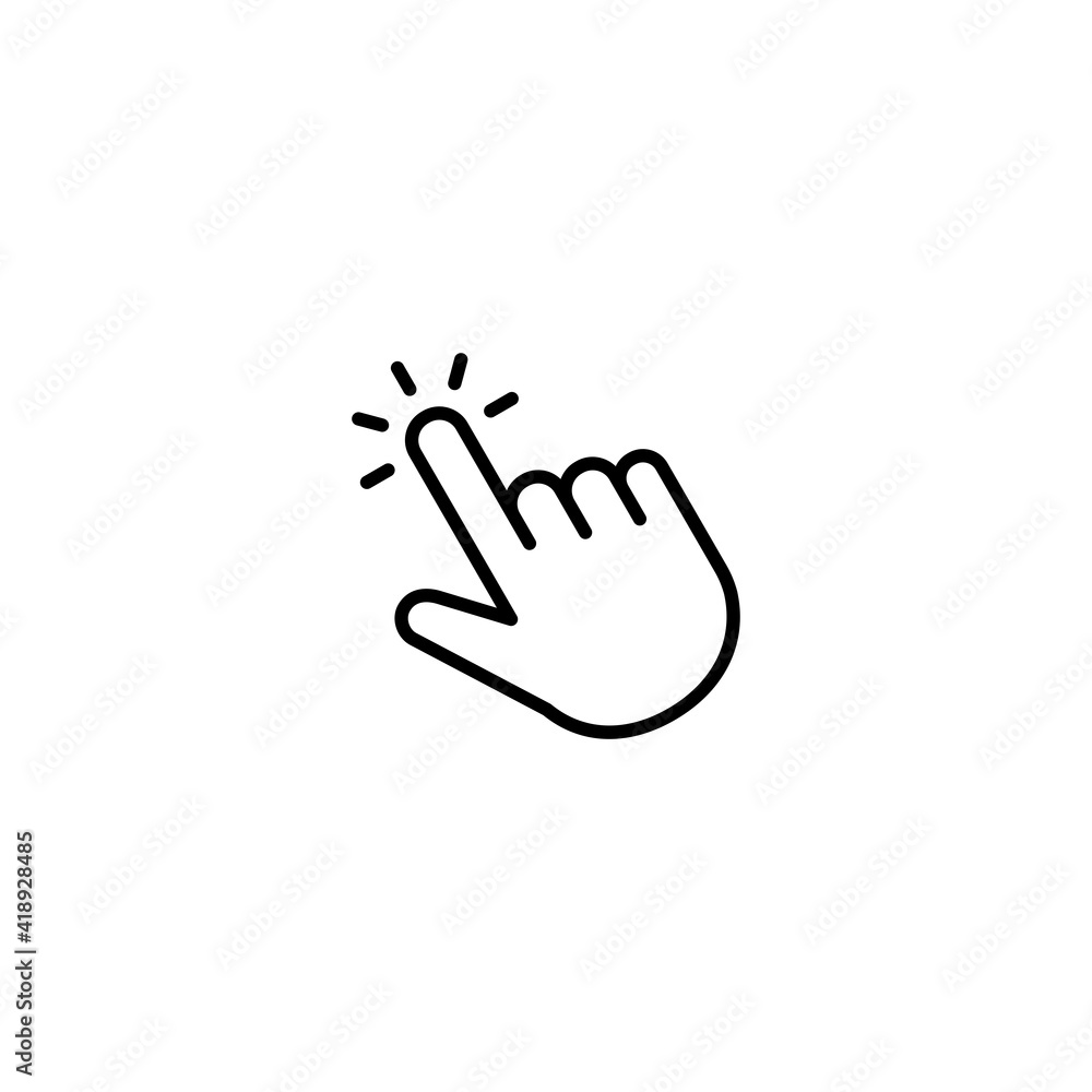 Poster hand click icon vector for web, computer and mobile app
