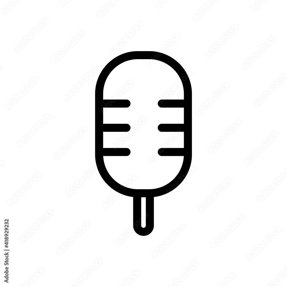 Poster microphone line icon. simple illustration. mobile concept app line icon and web design. editable str