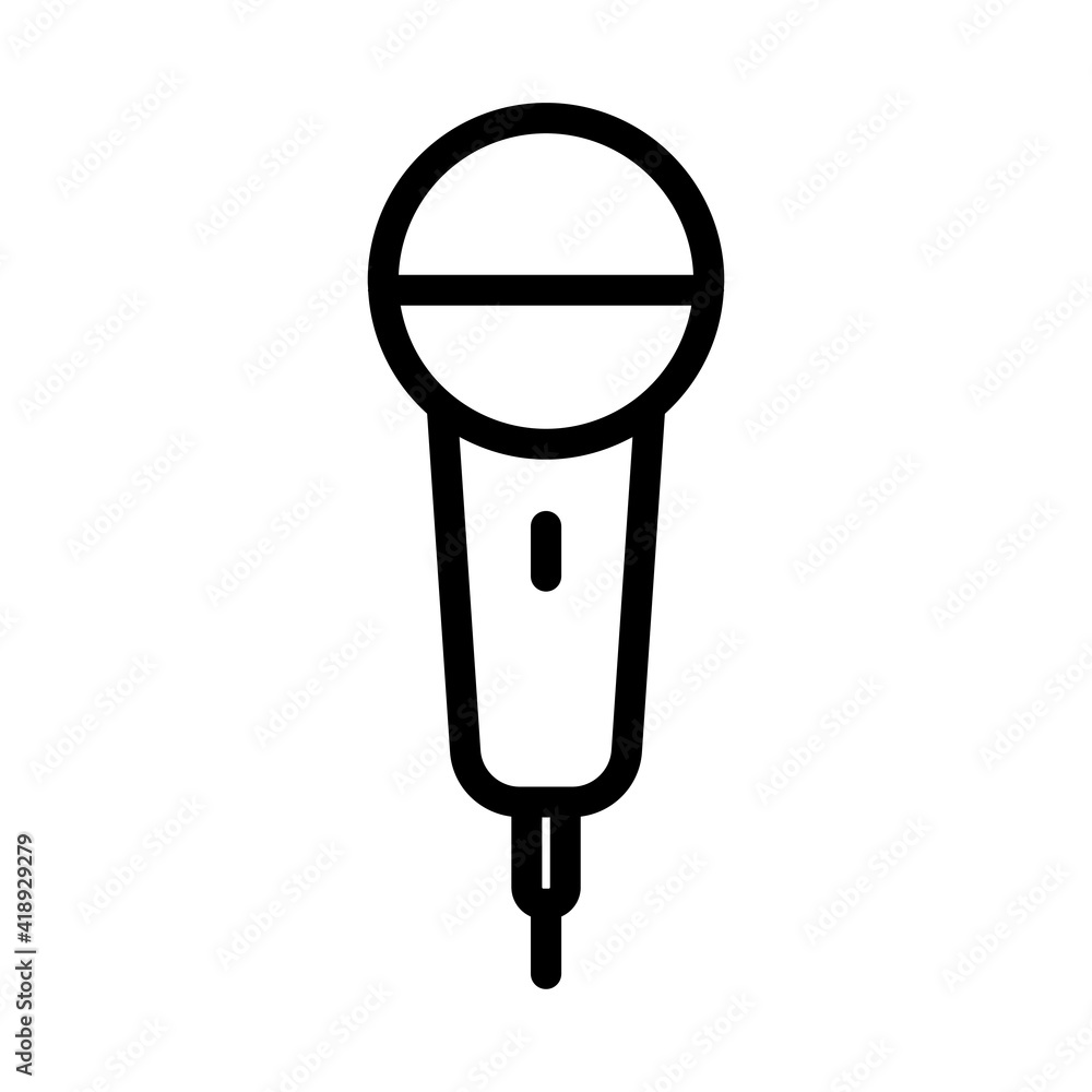 Poster microphone line icon. simple illustration. mobile concept app line icon and web design. editable str
