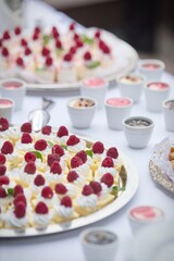 cake with strawberries and cream