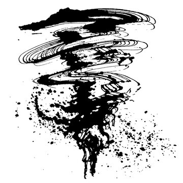 トルネード 竜巻 台風 手書きの毛筆イラスト Stock ベクター Adobe Stock