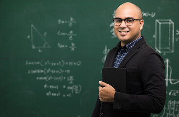Young asian teacher man teaching video conference with student. Male Indian teacher training the...