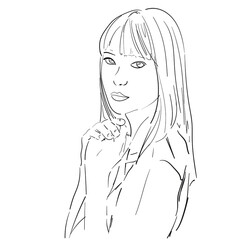 Surreal face continuous line drawing fashion minimalist concept lineart contempory portrait illustration.