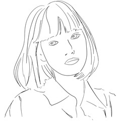 Surreal face continuous line drawing fashion minimalist concept lineart contempory portrait illustration.