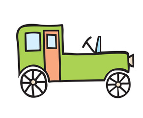 Vector toy cartoon sketches object element retro of car pictures