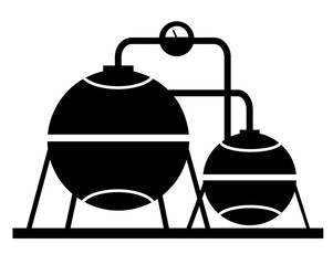 Vector City silhouette object element retro of Industry Factory