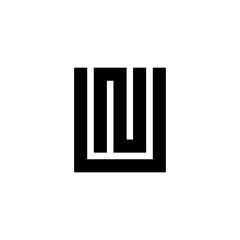 Black letter UN NU initial logo icon