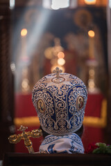 Orthodox church ceremony with high priest