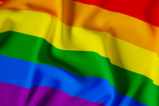 gay pride official flag. LGTBI.3D Illustration