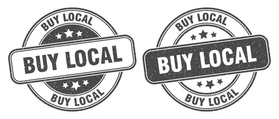 buy local stamp. buy local label. round grunge sign