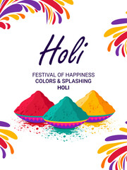 Colorful gulaal (powder color) indian festival for Happy Holi card color Background. illustration of abstract colorful Happy Holi background