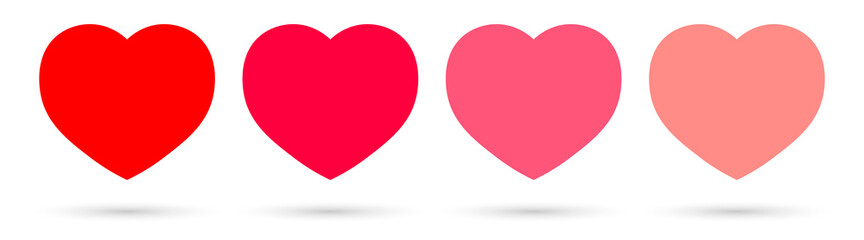 Set heart icons, graphic design template, Valentines Day symbols, vector illustration