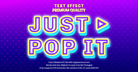 Just pop it - editable text appearance effect