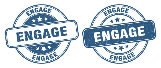 engage stamp. engage label. round grunge sign