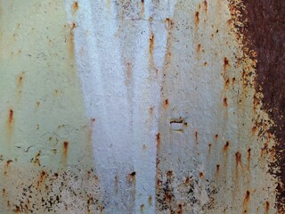 Colored rusty stained metal wall texture pattern