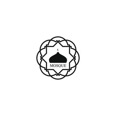 mosque logo icon inspiration with mandala ornaments. black and white texture. simple and unique logos. for corporate symbols and graphic designs. modern templates