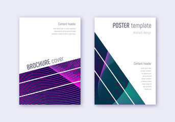 Geometric cover design template set. Neon abstract