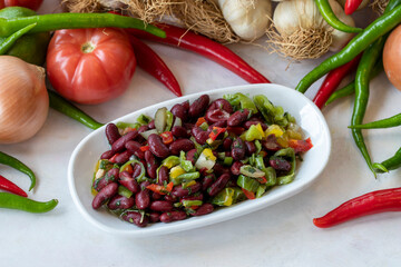 Mexican salad. Healthy food. Snack meal served alongside the main course. Natural vegetarian food.