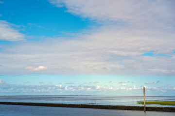 Landscape in the Wadden Sea National Park near Harlesiel