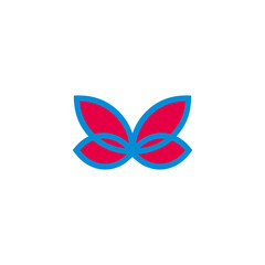 butterfly wings simple geometric outline colorful symbol logo vector