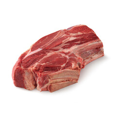 Close-up view of fresh raw Blade Chuck Roast Chuck Cut in isolated white background