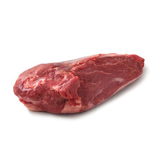 Close-up view of fresh raw Chuck Tender Chuck Cut in isolated white background