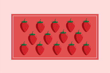 Vector illustration of fresh strawberry fruit