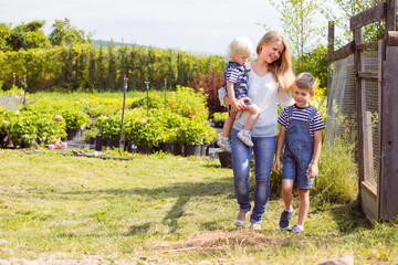Family weekend outdoor on sunny summer day