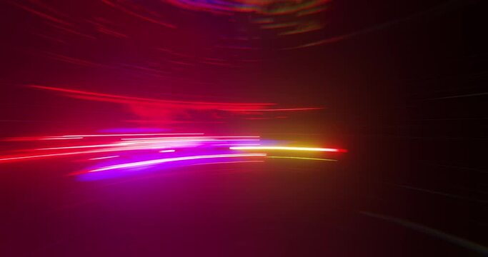 Abstract Technology Fast Light Strokes Background. high speed technology internet background with glowing light  and fast motion. 3D rendering, 4K VJ loop