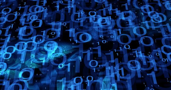 Binary illustration science computer design concept, letters blue word business abstract technology