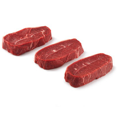 Close-up view of fresh raw Top Blade SteakChuck Cut in isolated white background