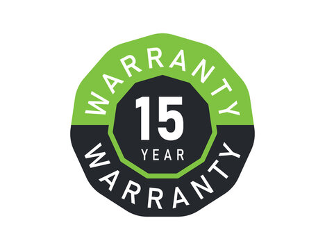 15 year warranty logo isolated on white background. 15 years warranty image
