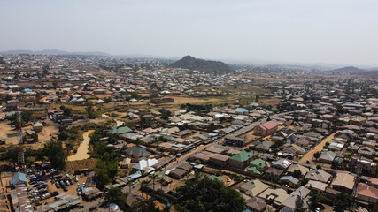 Aerial landscape of Jos City Plateau State Nigeria