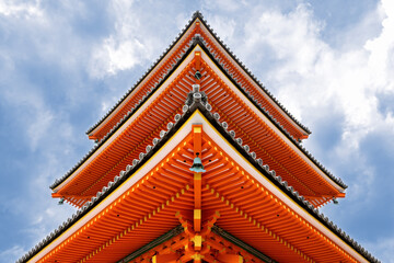 Fototapeta na wymiar Pagoda roof, Kiyomizu-dera temple, Kyoto, Japan