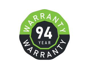 94 year warranty logo isolated on white background. 94 years warranty image