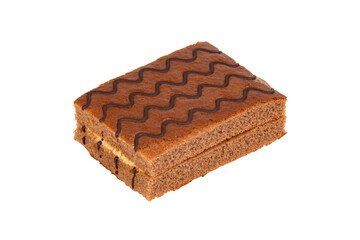 Biscuit cake sandwich isolated on the white background