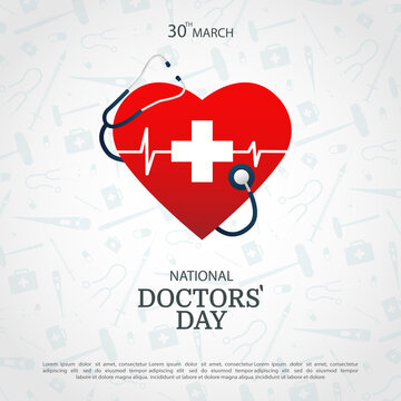 Vector Illustration Of Doctor`s Day. For A Poster, Banner.
