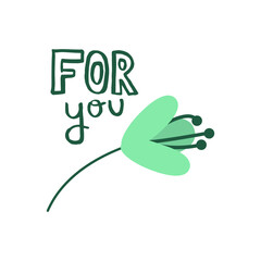 Flower illustration. Vector design concept for Valentine's Day and other users. on a white background